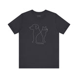Cute Pet Outline Unisex Tee, Dog Lover Gift, Cat Mom Shirt, Animal Lover Apparel, Everyday Casual Wear, Animal Adoption Awareness