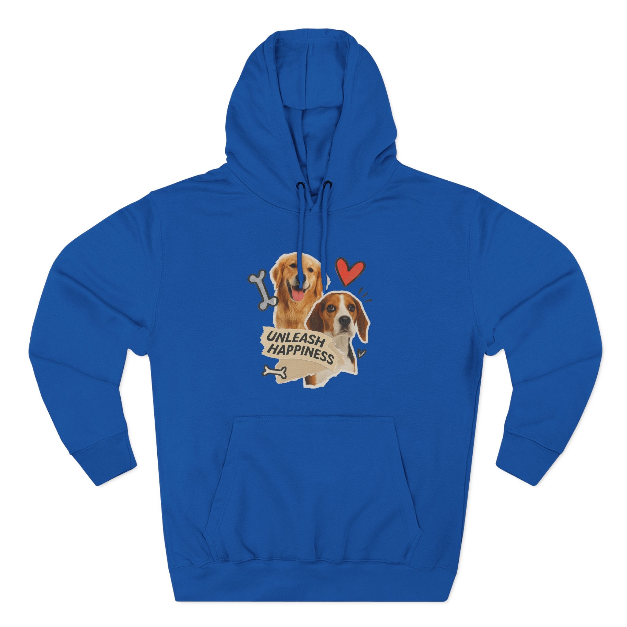 Dog Lover's Fleece Hoodie - Unleash Happiness, Pet Parent Gift, Cozy Dog Sweatshirt, Animal Lover Wardrobe, Comfortable Hooded Sweatshirt