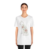 Floral Cat Tee, Cozy Cat Lover Shirt, Gift for Pet Owners, Cute Animal Top, Nature Inspired Fashion