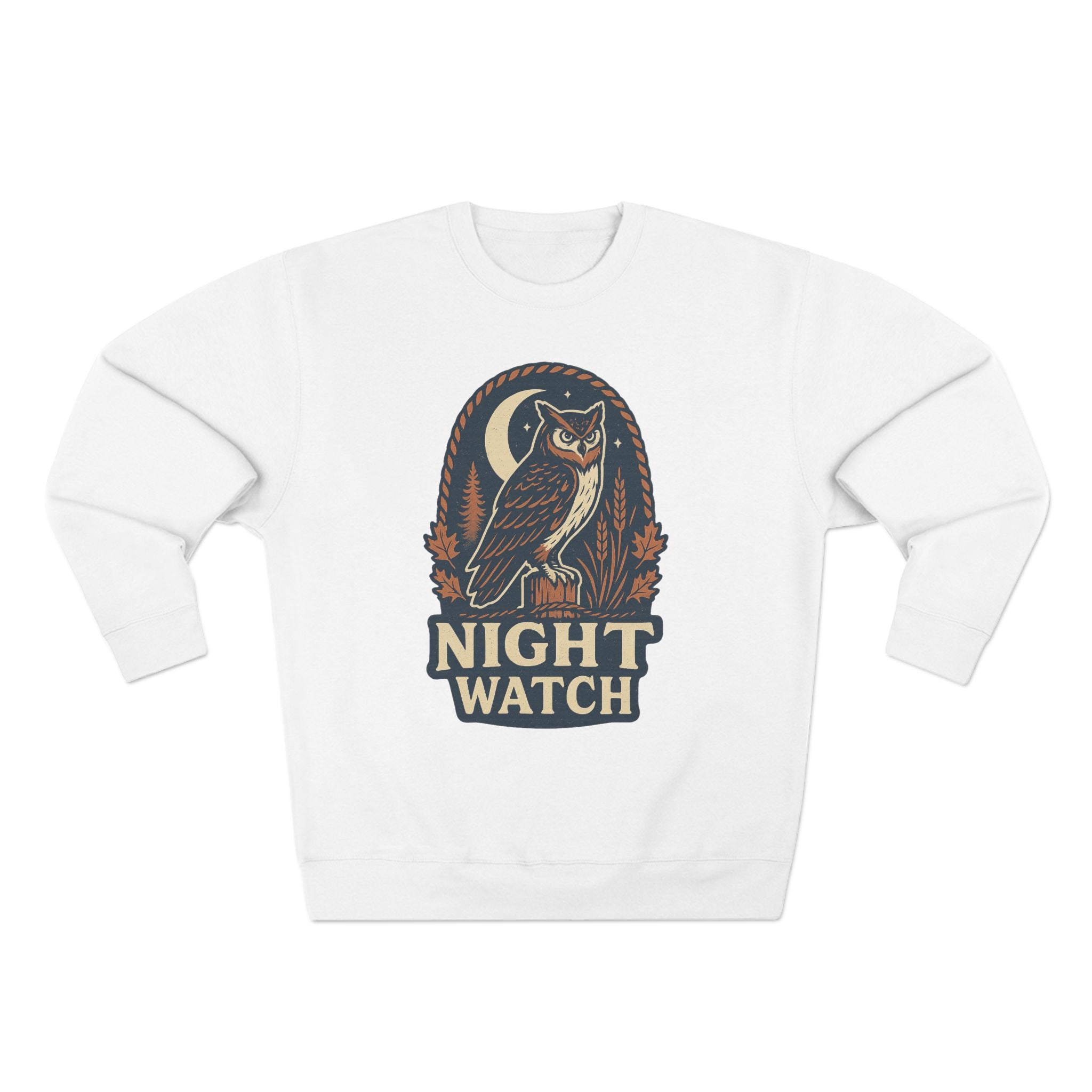Night Watch Owl Sweatshirt - Unisex Cozy Crewneck, Fall Fashion, Halloween Gift, Nature Lover Apparel, Casual Style