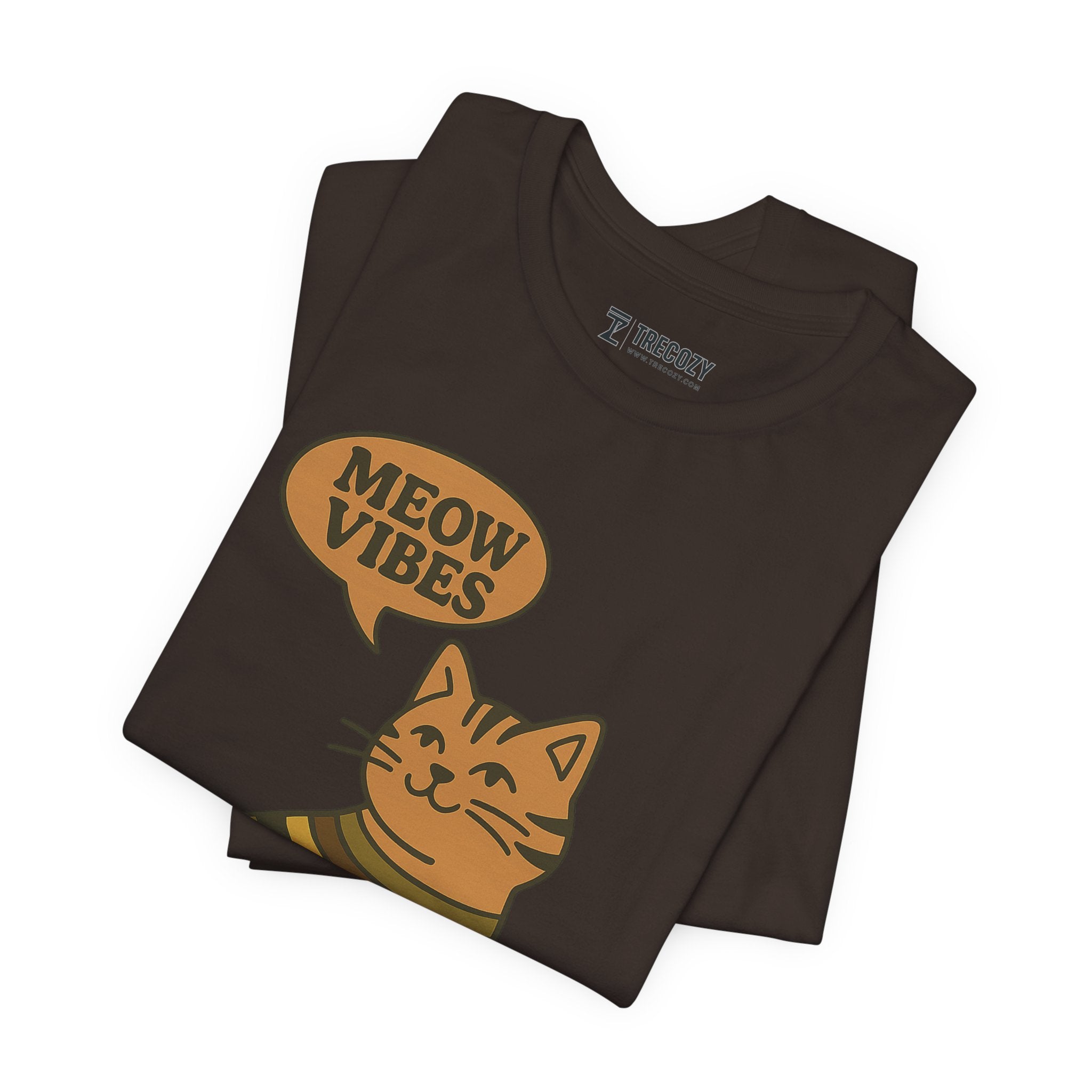 Meow Vibes Cat Tee, Cozy Cat Lover Shirt, Gift for Pet Owners, Trending Cute Animal Top, Nature Inspired Fashion