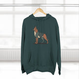 Geometric German Shepherd Signature Fleece Hoodie with Back Print - Pet Parent Gift, Cozy Dog Hoodies, Animal Lover Wardrobe, Comfortable Hooded Sweatshirt Musthaves