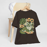Cat with Plants Tee, Unisex Graphic Shirt, Pawsome Travel Shirt, Pet Lover Gift, Outdoor Adventure Apparel