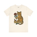 Purr Ever Cat Tee, Cozy Cat Lover Shirt, Gift for Pet Owners, Cute Animal Top, Cat with Flowers
