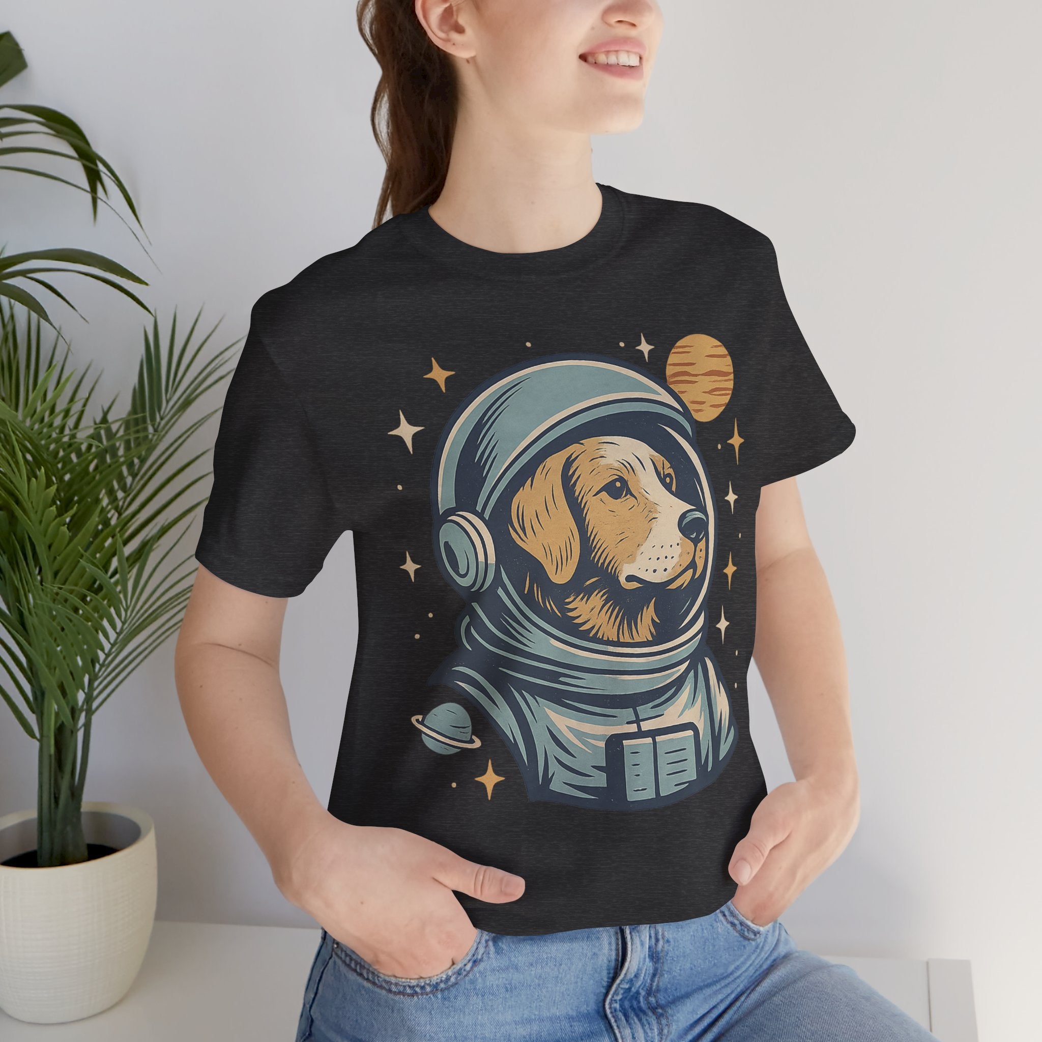 Astronaut Dog Unisex Tee | Cute Pet Lover Shirt, Dog Lover Gift, Space Themed Tee, Fun Casual Wear, Everyday Style