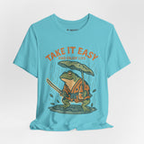 Take It Easy and Enjoy Life – Japanese Ukiyo-e Samurai Frog T-Shirt, Zen Warrior Graphic Tee