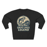 Great Lakes Legend Unisex Crewneck Sweatshirt | Cozy Outdoors Vibe, Perfect for Nature Lovers, Gift for Fishermen, Casual Wear, Fall Fashion