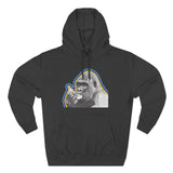 Psychedelic Gorilla Hoodie – Hand-Drawn Banana Graphic, Bold Neon Urban Streetwear, Perfect for Gifts, Lounging, Nature Lovers