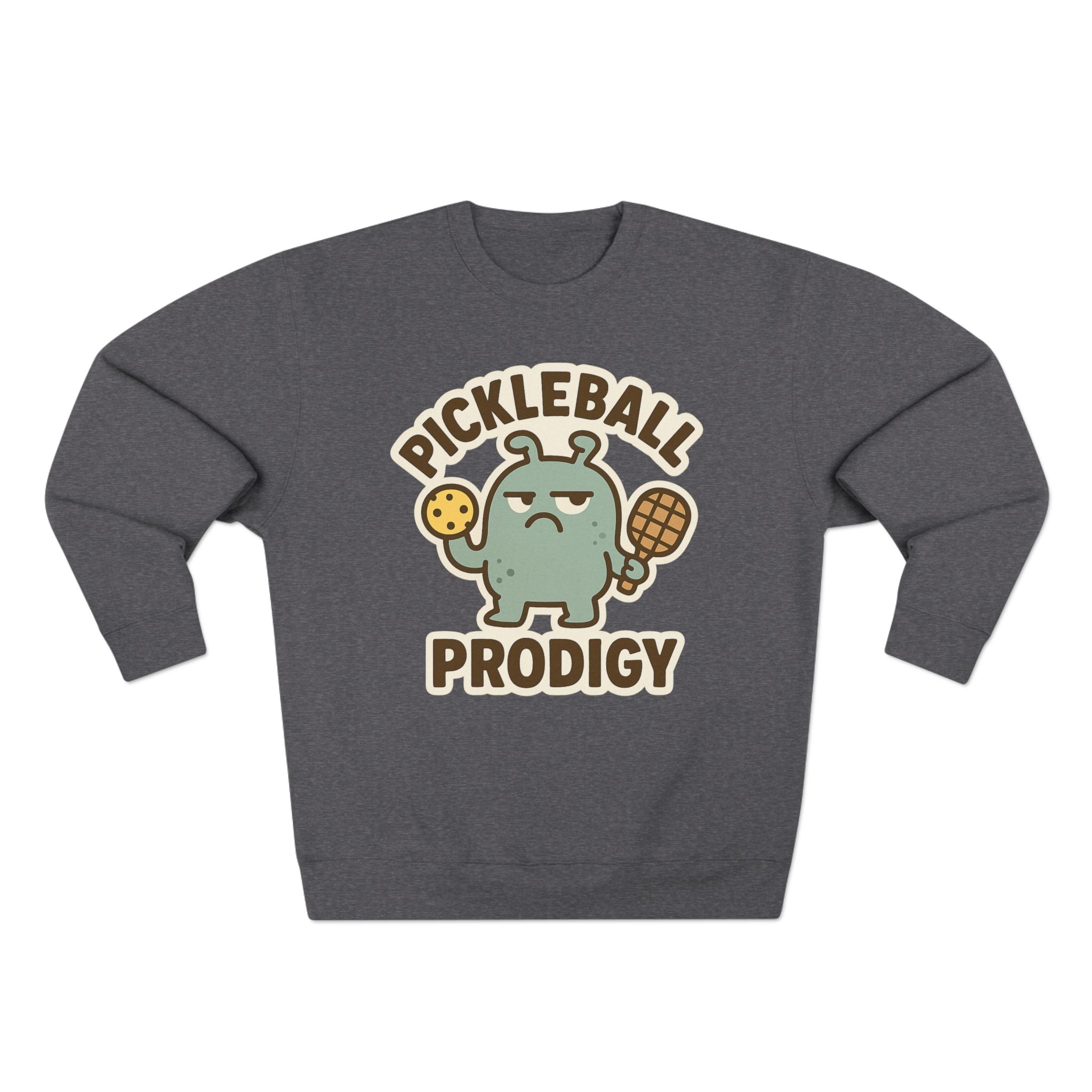 Pickleball Prodigy Unisex Crewneck Sweatshirt, Funny Pickleball Gift for Players, Sports Sweatshirt for Kids and Adults