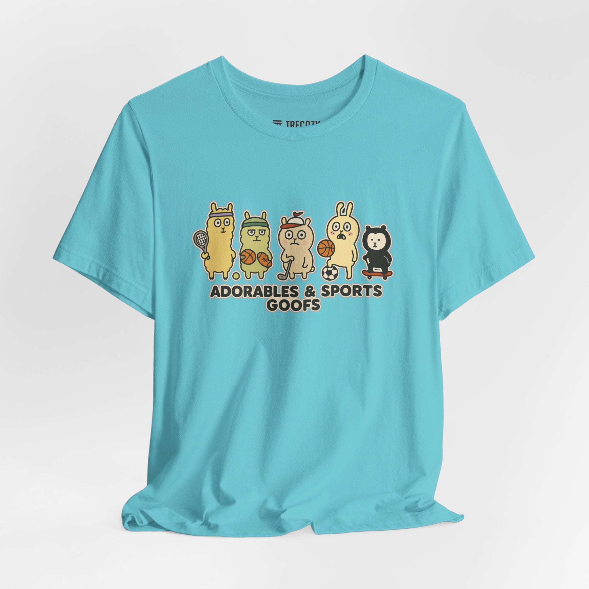 Adorables & Sports Goofs – Cute Animal Sports Cartoon T-Shirt, Fun Playful Graphic Tee