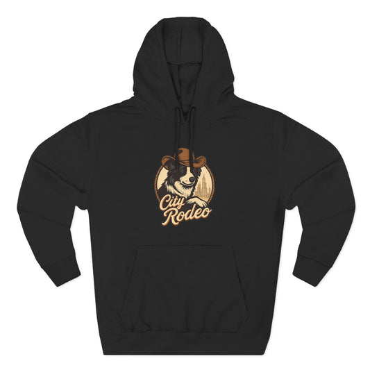 City Rodeo Fleece Hoodie, Cozy Sweatshirt, Relaxed Apparel, Gift for Friends, Casual Wear, Summer Vibes, Chill Hoodie