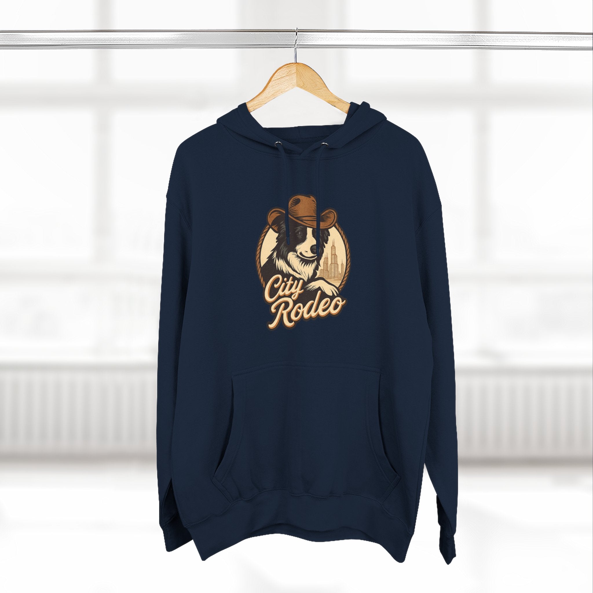 City Rodeo Fleece Hoodie, Cozy Sweatshirt, Relaxed Apparel, Gift for Friends, Casual Wear, Summer Vibes, Chill Hoodie