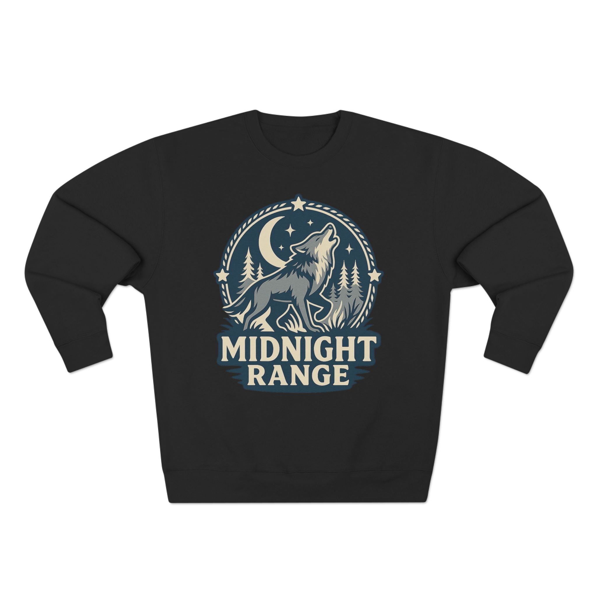 Midnight Range Wolf Sweatshirt | Cozy Unisex Crewneck | Perfect for Nature Lovers, Fall Adventures, and Bonfire Nights