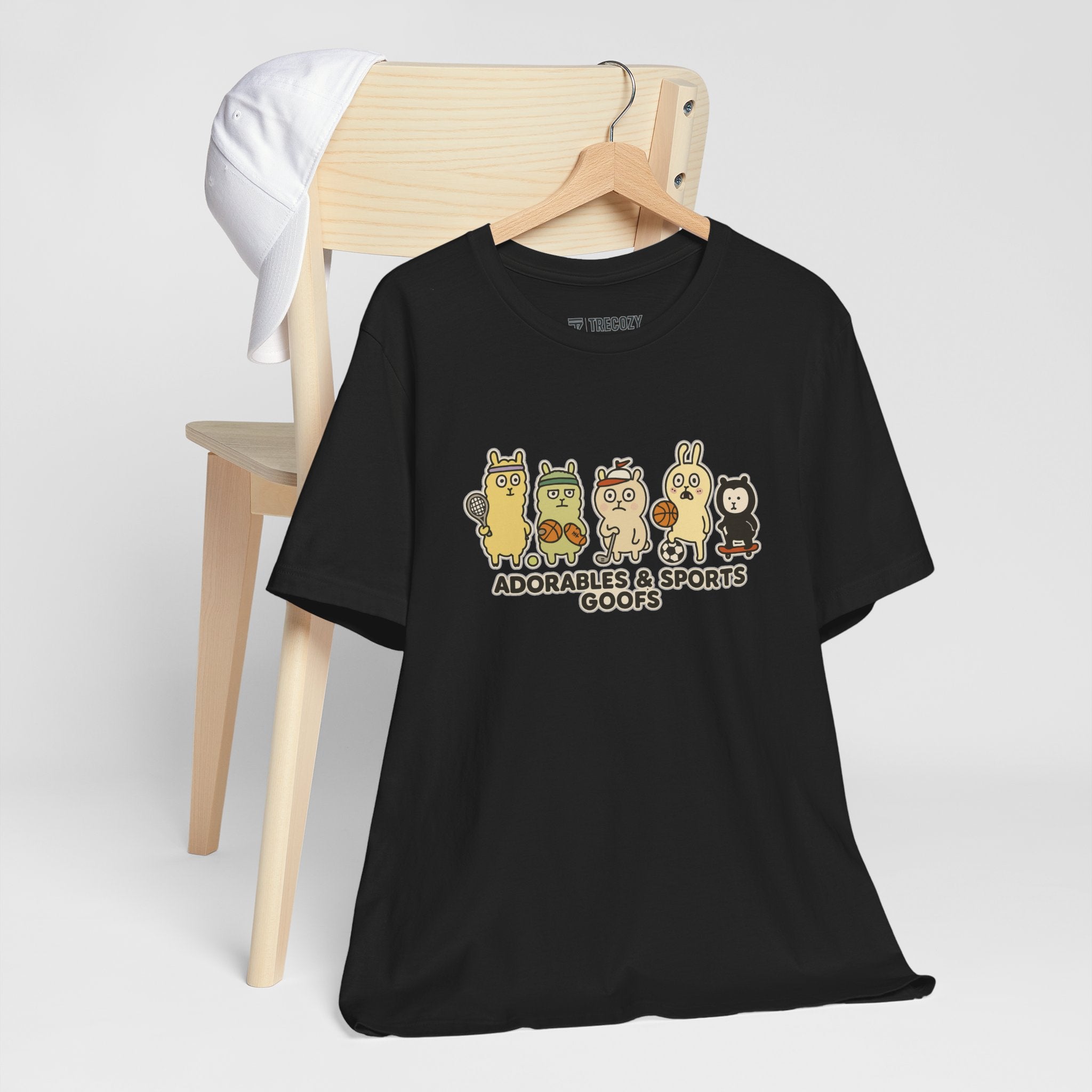 Adorables & Sports Goofs – Cute Animal Sports Cartoon T-Shirt, Fun Playful Graphic Tee