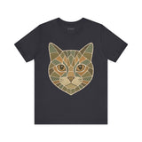 Geometric Cat Tee, Cozy TShirt, Gift for Pet Owners, Trending Cute Animal Top, Cute Cat Tshirt
