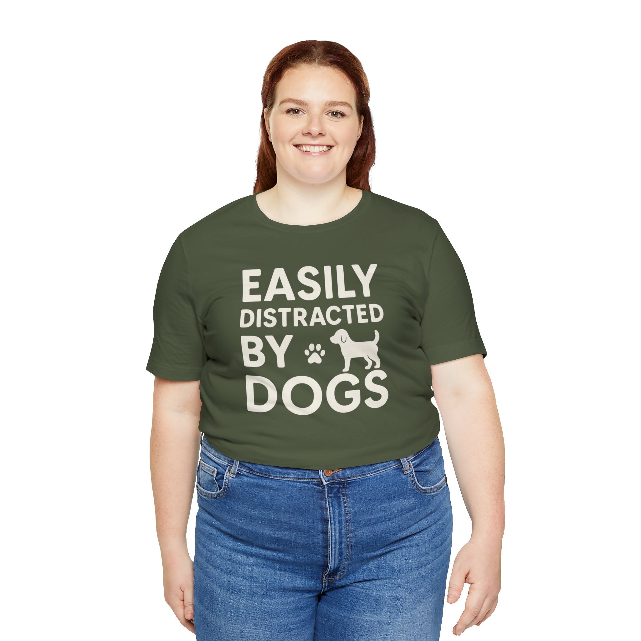 Easily Distracted by Dogs Tee - Perfect for Pet Lovers, Casual Outings, Gift for Dog Owners, Fun Dog-Themed Apparel, Animal Lover T-Shirt