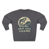 Great Lakes Legend Unisex Crewneck Sweatshirt | Cozy Outdoors Vibe, Perfect for Nature Lovers, Gift for Fishermen, Casual Wear, Fall Fashion