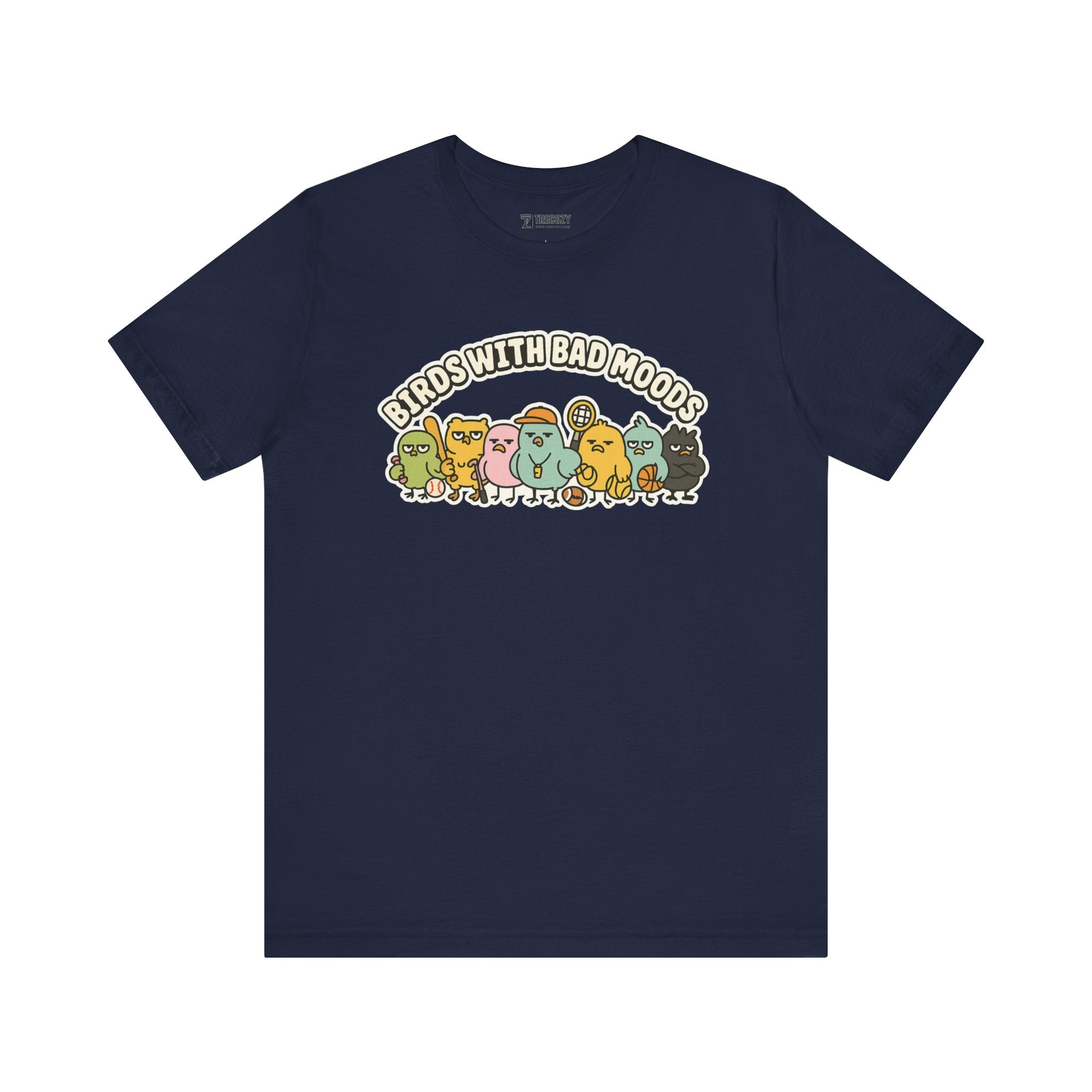 Birds with Bad Moods – Funny Angry Sports Bird T-Shirt, Quirky Cartoon Graphic Tee