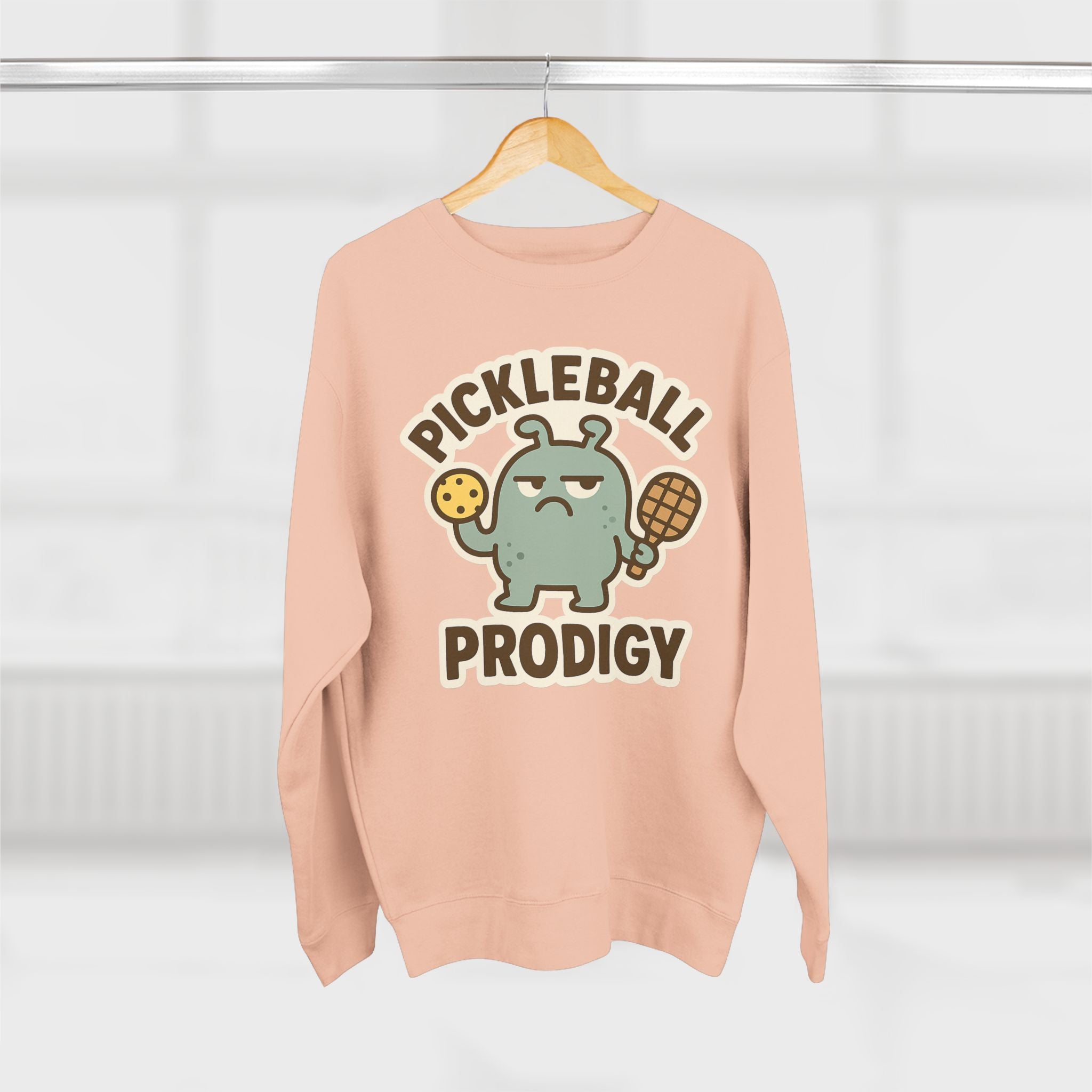 Pickleball Prodigy Unisex Crewneck Sweatshirt, Funny Pickleball Gift for Players, Sports Sweatshirt for Kids and Adults