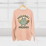 Pickleball Prodigy Unisex Crewneck Sweatshirt, Funny Pickleball Gift for Players, Sports Sweatshirt for Kids and Adults