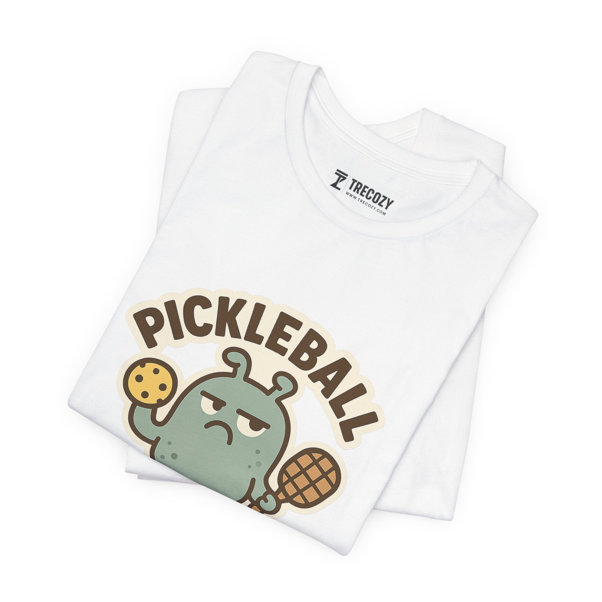 Pickleball Prodigy – Funny Pickleball Monster T-Shirt, Quirky Sports Cartoon Graphic Tee