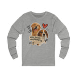 Unleash Happiness Dog Lover Long Sleeve Tee, Pet Owner Shirt, Gift for Dog Mom, Animal Lover Apparel, Cozy Fall Outfit