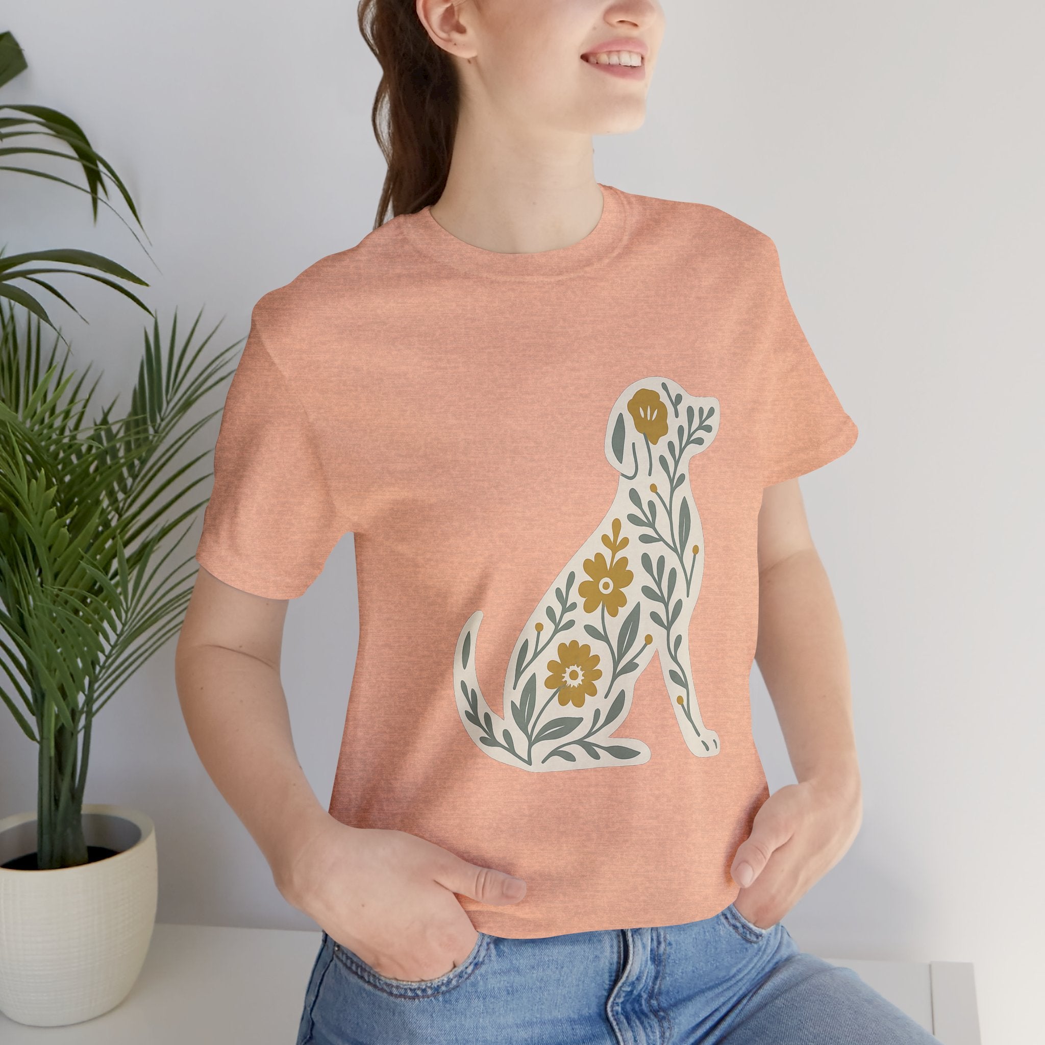 Floral Dog Lover Tee, Pet Shirt, Unisex Animal Tee, Gift for Dog Owners, Eco-Friendly Apparel