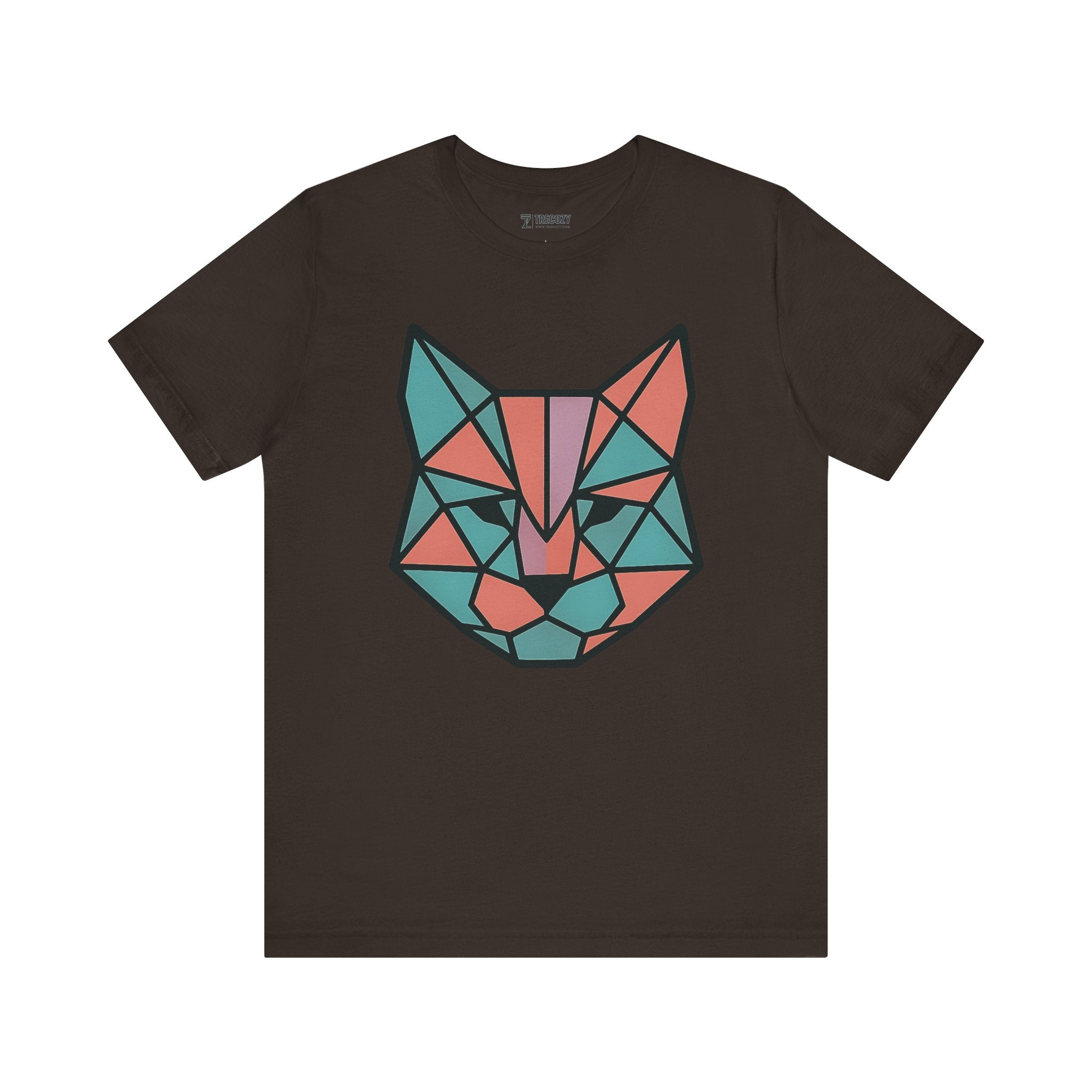 Colorblock Cat Tee, Cozy Cat Lover Shirt, Gift for Pet Owners, Cute Animal Top, Nature Inspired Fashion