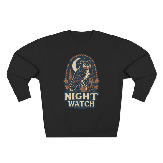 Night Watch Owl Sweatshirt - Unisex Cozy Crewneck, Fall Fashion, Halloween Gift, Nature Lover Apparel, Casual Style