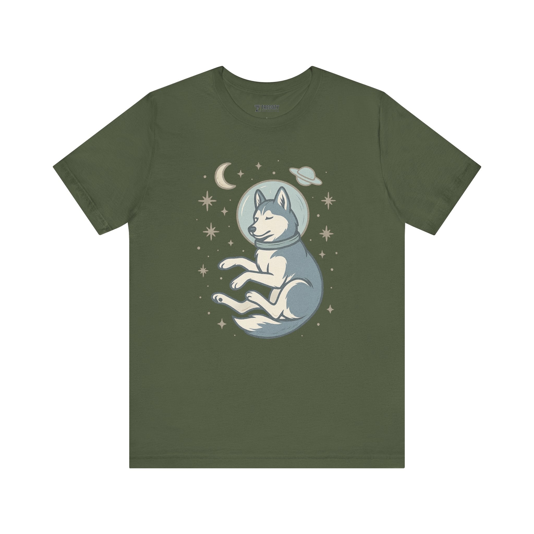 Dreaming Husky Astronaut Tee, Cozy TShirt, Gift for Pet Owners, Trending Cute Animal Top, Cute Dog Tshirt