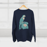 Vintage Parrot Phone Unisex Crewneck Sweatshirt, Gift for Bird Lovers, Cute Casual Wear, Retro Vibe, Ideal for Cozy Days, Birthday Gift