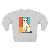 Modern Art Cat Unisex Crewneck Sweatshirt, Cat Lover Gift, Cozy Sweater for Pet Owners, Cute Animal Apparel, Perfect for Birthdays, Holidays
