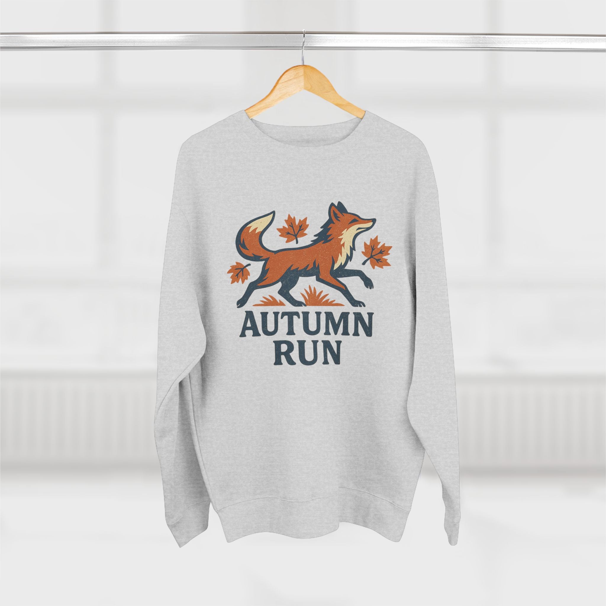 Autumn Run Fox Unisex Crewneck Sweatshirt | Cozy Fall Fashion, Gift for Nature Lovers, Perfect for Outdoors & Running, Seasonal Apparel