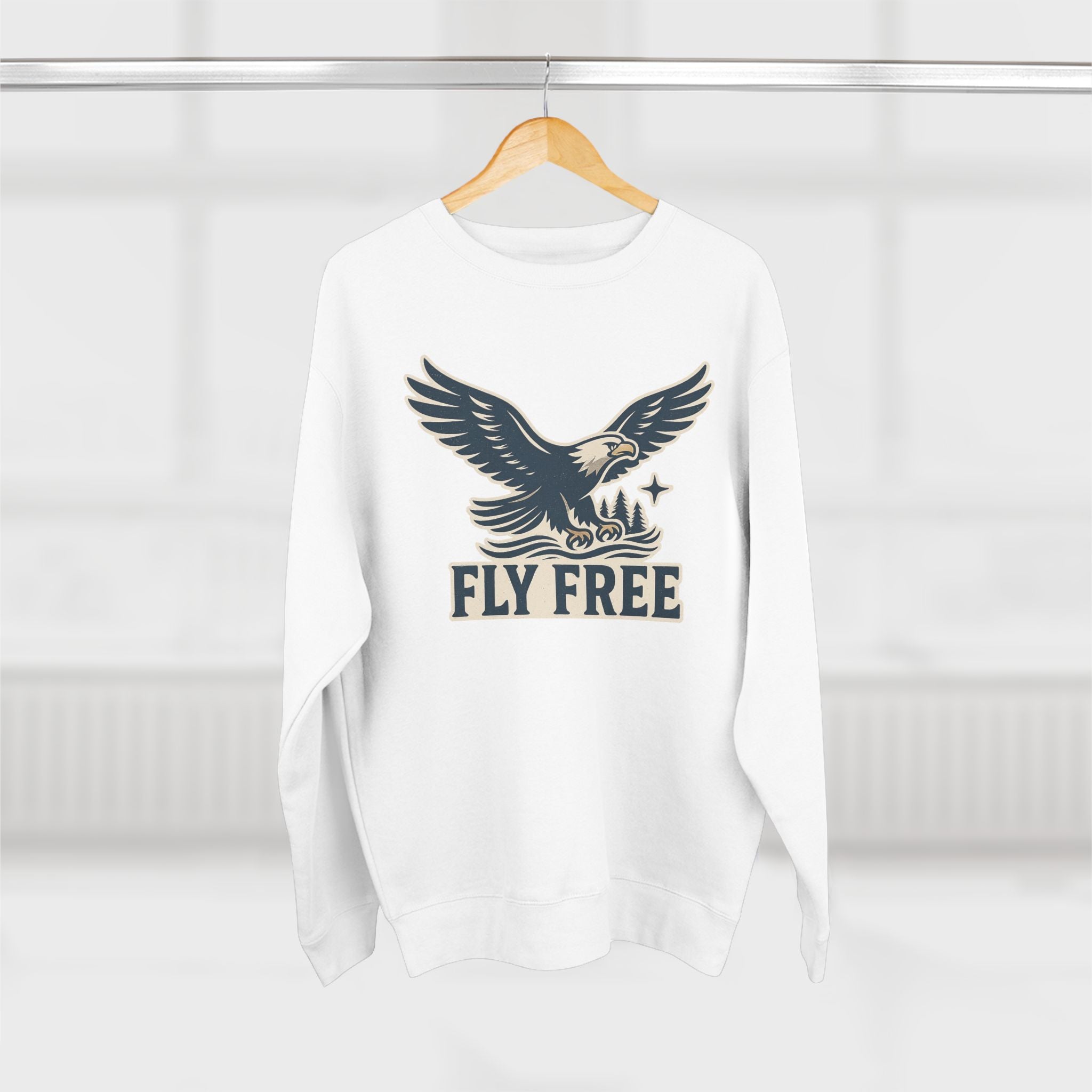 Fly Free Eagle Sweatshirt - Unisex Cozy  Crewneck, Fall Fashion, Halloween Gift, Nature Lover Apparel, Casual Style