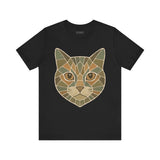 Geometric Cat Tee, Cozy TShirt, Gift for Pet Owners, Trending Cute Animal Top, Cute Cat Tshirt
