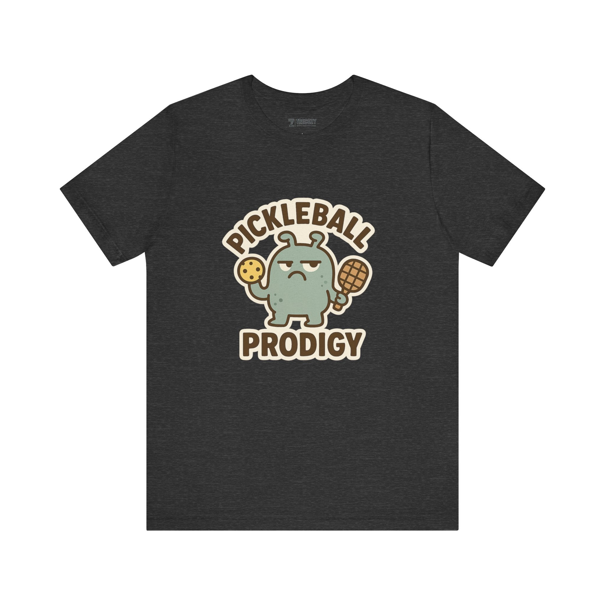 Pickleball Prodigy – Funny Pickleball Monster T-Shirt, Quirky Sports Cartoon Graphic Tee