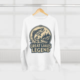 Great Lakes Legend Unisex Crewneck Sweatshirt | Cozy Outdoors Vibe, Perfect for Nature Lovers, Gift for Fishermen, Casual Wear, Fall Fashion