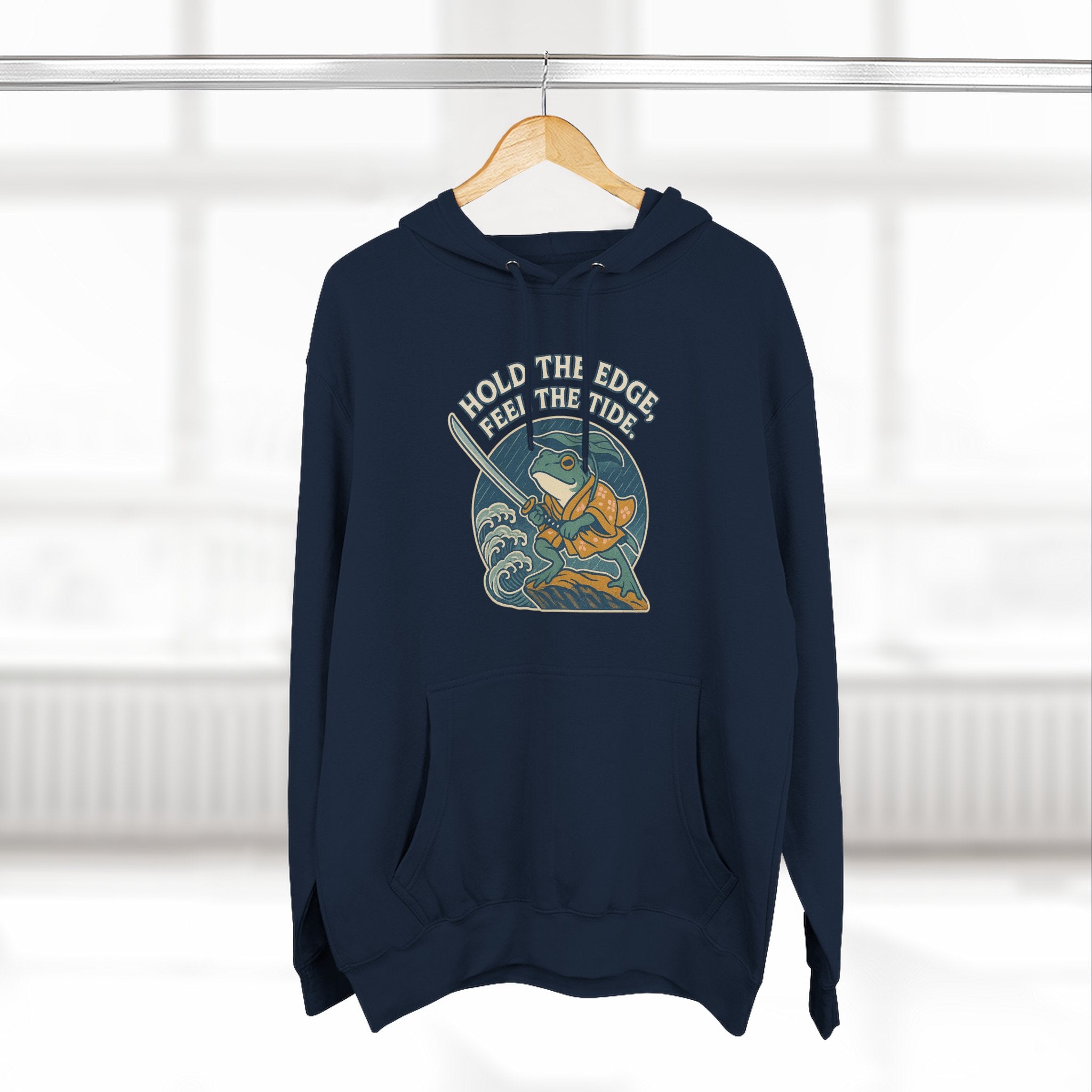 Adventure-Ready Fleece Hoodie | 'Hold the Line' Graphic | Perfect for Outdoor Enthusiasts, Gift for Dad, Casual Wear, Winter Inspired