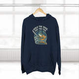 Adventure-Ready Fleece Hoodie | 'Hold the Line' Graphic | Perfect for Outdoor Enthusiasts, Gift for Dad, Casual Wear, Winter Inspired