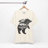 Bear & Fish – Nature T-Shirt, Artisan Wildlife Graphic Tee, Bear Graphic T-Shirt, Wildlife Lover Shirt