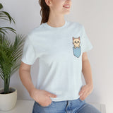 Cute Cat Pocket Tee, Cozy Cat Lover Shirt, Gift for Pet Owners, Cute Animal Top