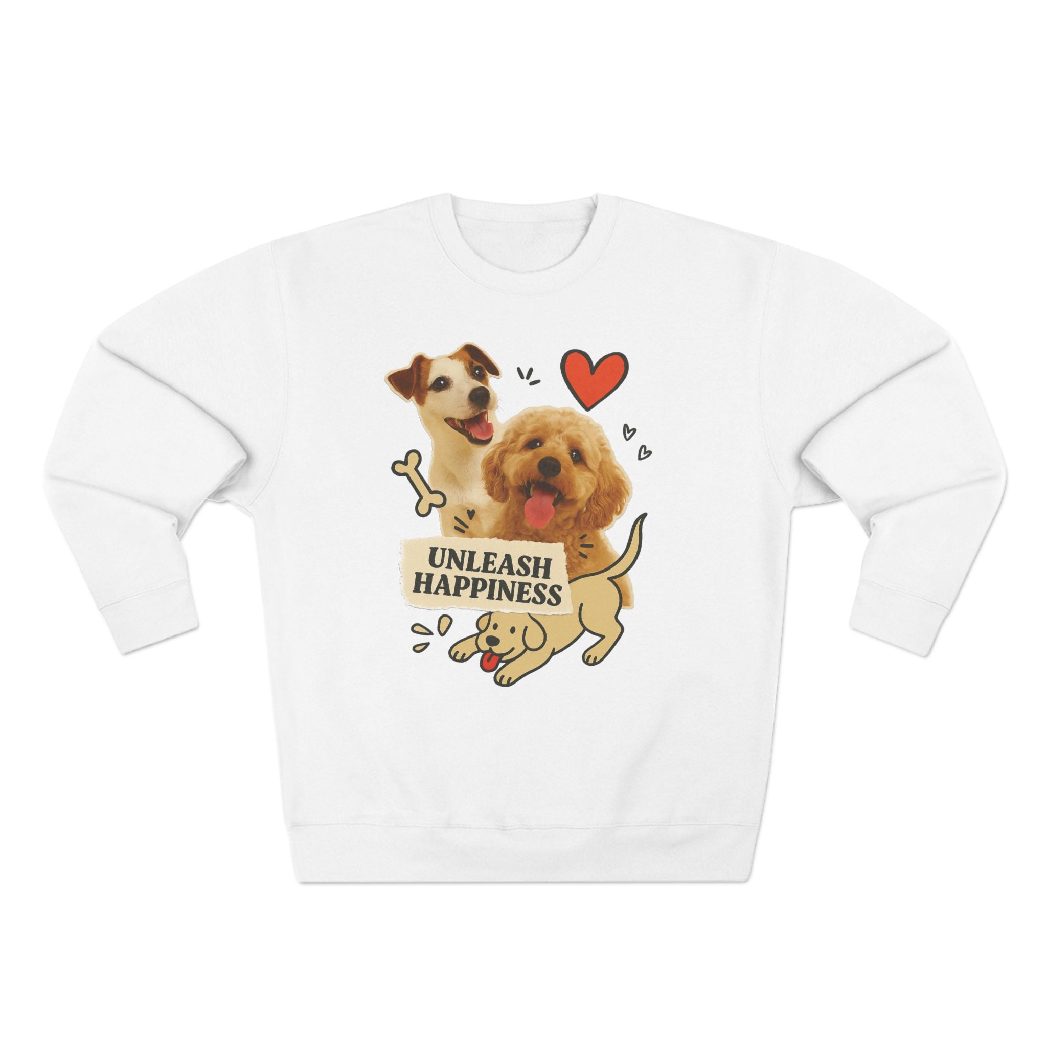 Unleash Happiness Dog Sweatshirt, Funny Pet Lover Gift, Cute Unisex Crewneck, Animal Lover Apparel, Cozy Gift for Dog Owners