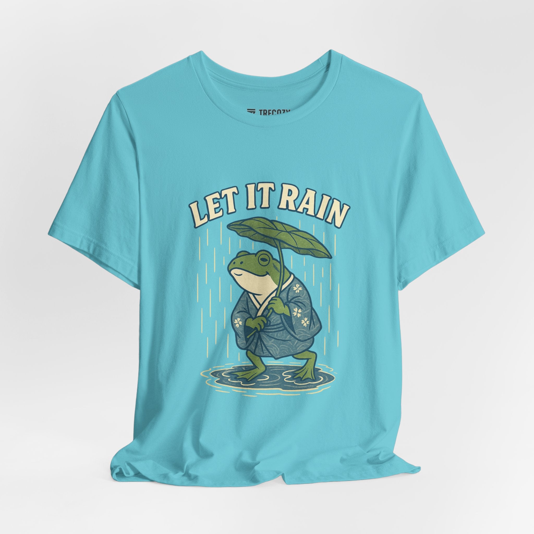 Ukyo-e Double Frog Tee - Let It Rain Happy, Ukyo-e Cozy TShirt, Gift, Trending Cute Animal Top, Cute Frog Tshirt