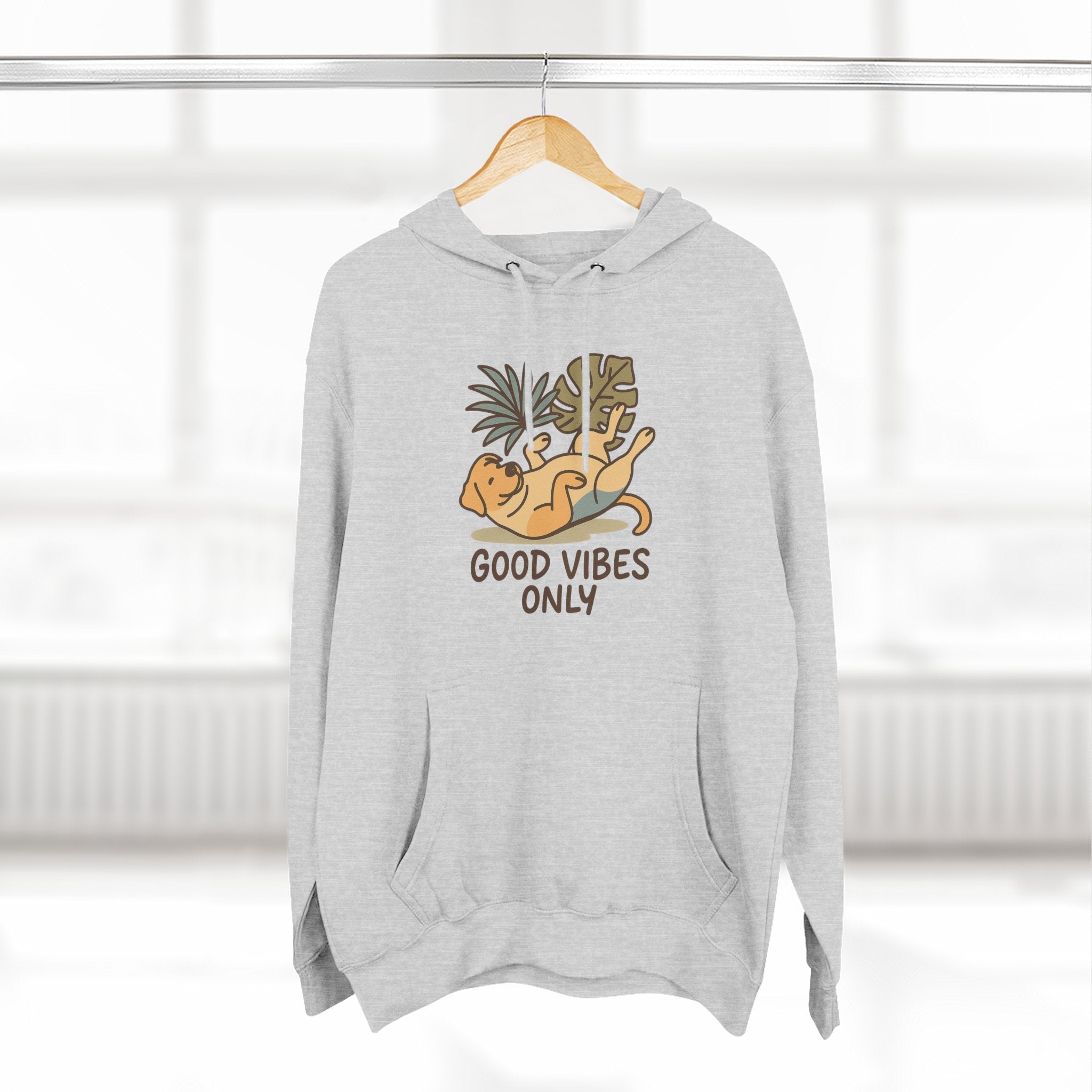 Good Vibes Only Fleece Hoodie, Cozy Sweatshirt, Relaxed Apparel, Gift for Friends, Casual Wear, Summer Vibes, Chill Hoodie