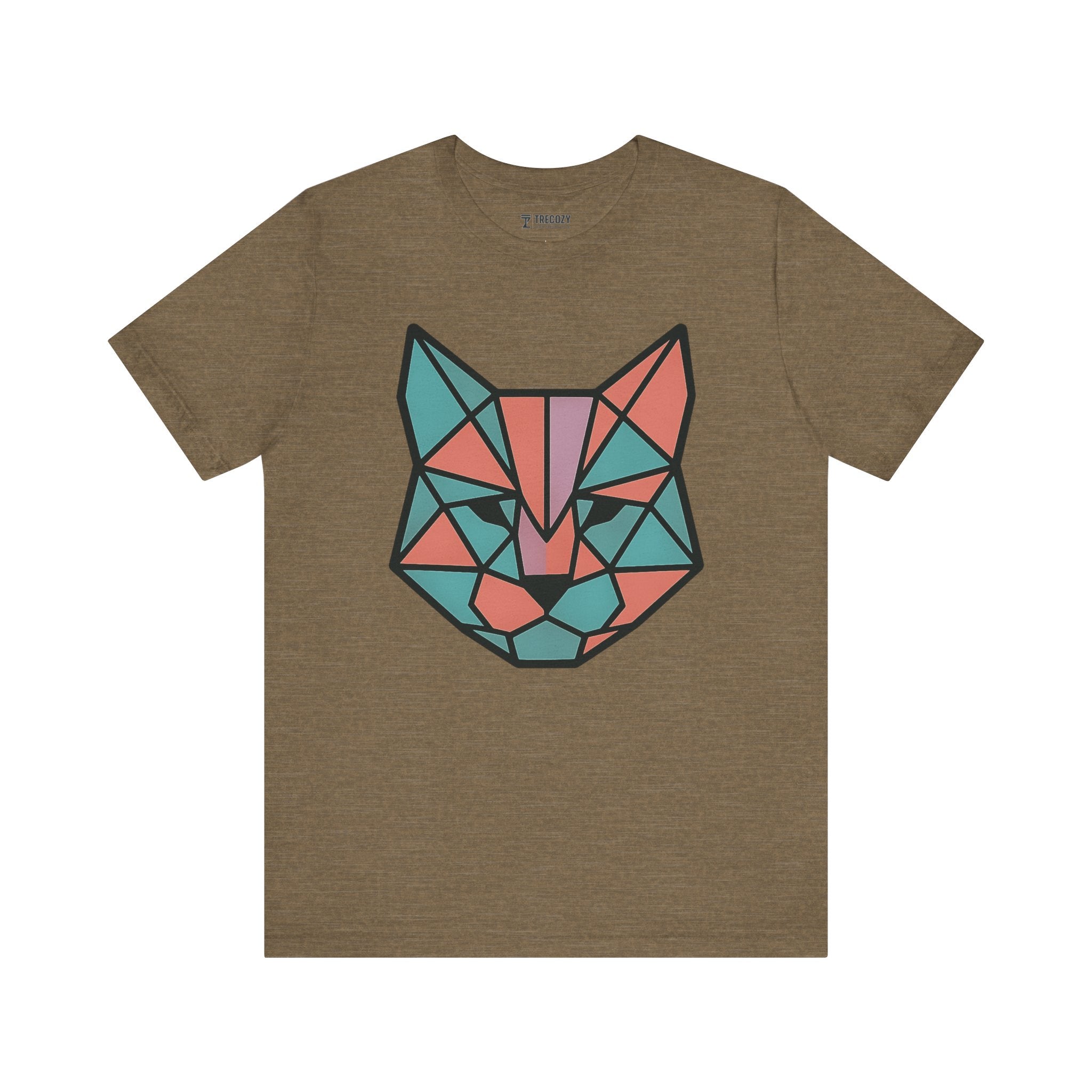 Colorblock Cat Tee, Cozy Cat Lover Shirt, Gift for Pet Owners, Cute Animal Top, Nature Inspired Fashion