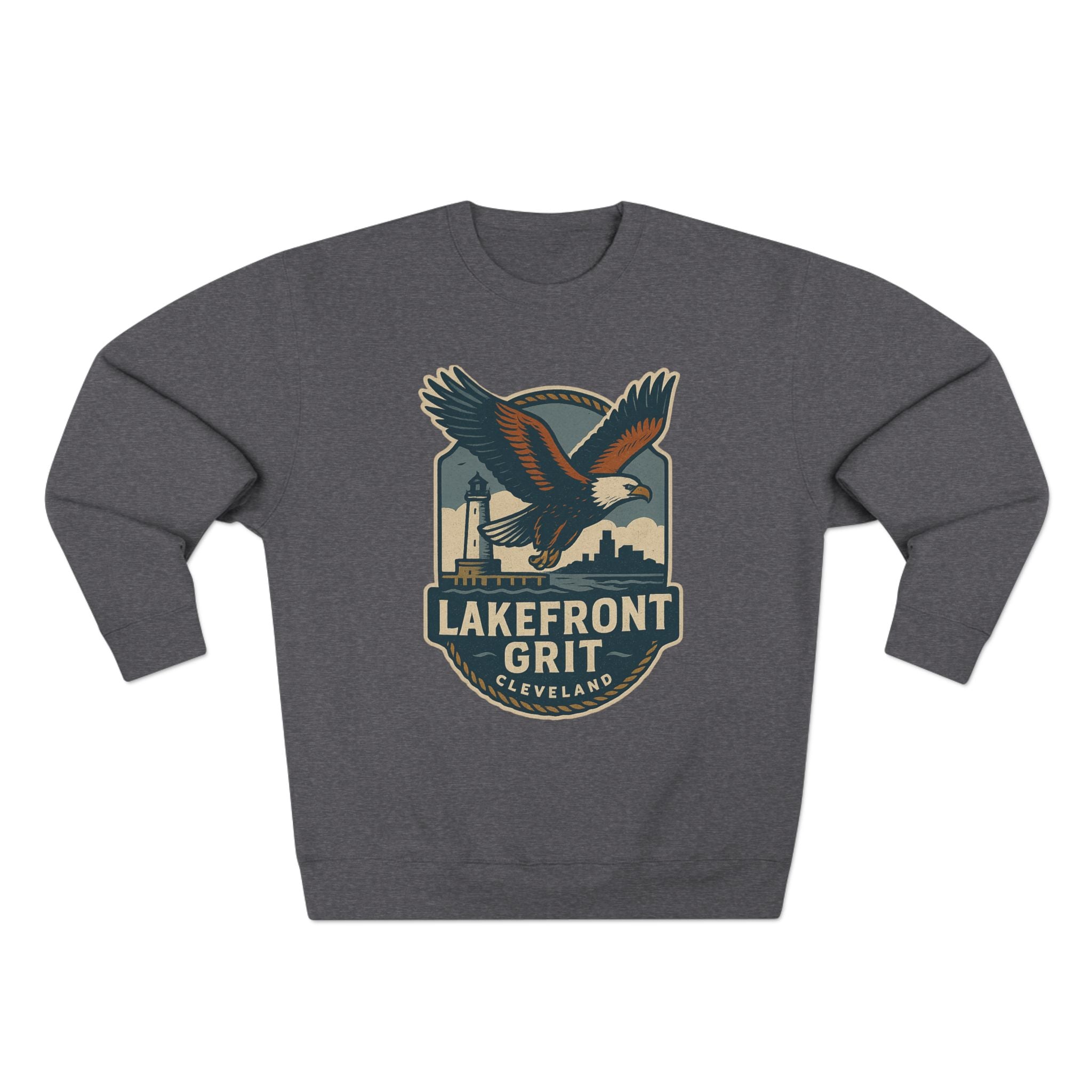 Cleveland Lakefront Grit Sweatshirt, Cozy Casual Wear for Nature Lovers, Perfect Gift for Fall, Unisex Crewneck