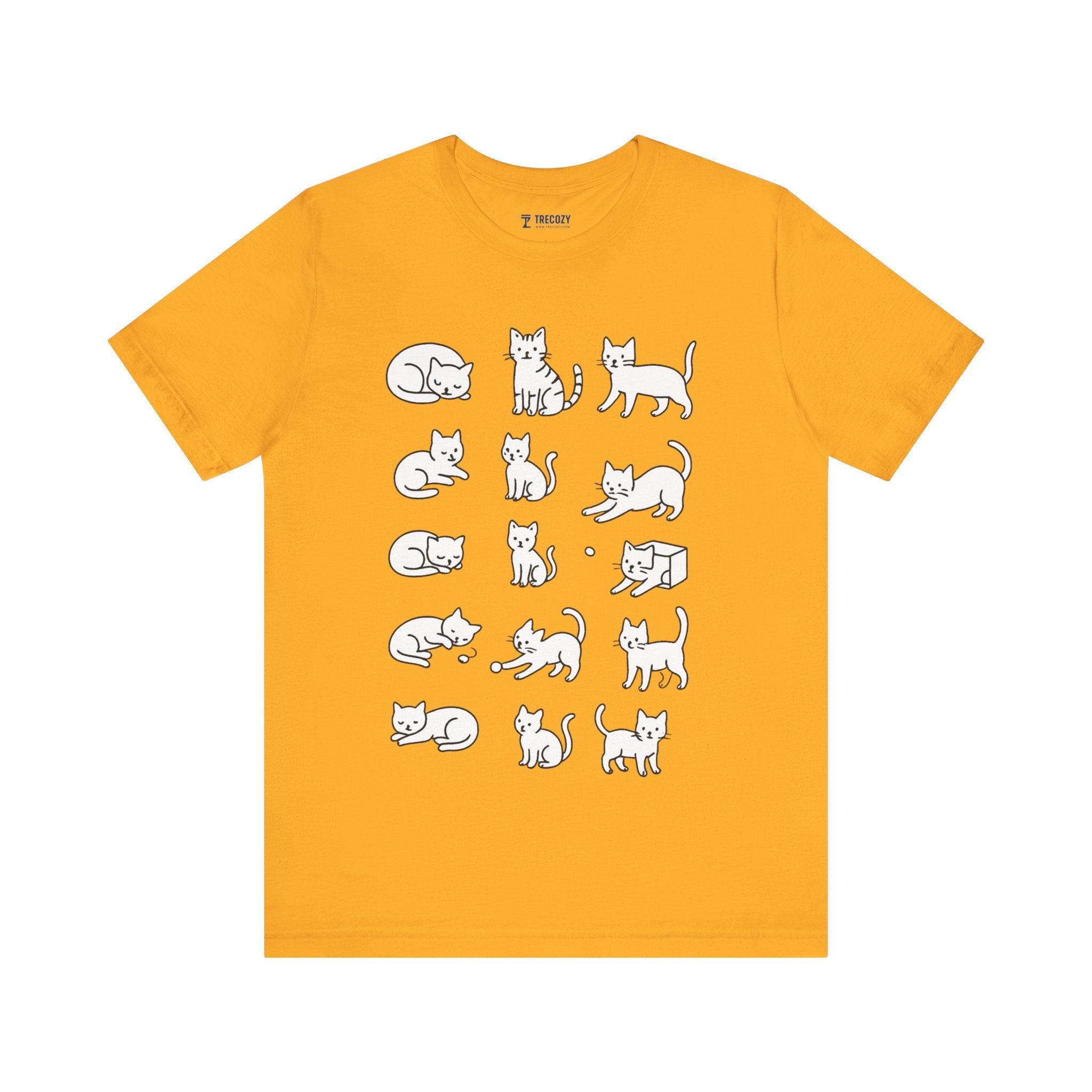 Multiple Cats Playing Tee, Cozy Cat Lover Shirt, Gift for Pet Owners, Cute Animal Top, Cat with Flowers