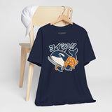 Orca Katana Shirt, Funny Animal Lover Tee, Cozy Gift for Samurai Lover, Kawaii Orca Whale Graphic Tee
