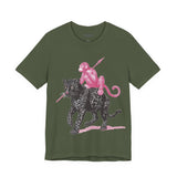 Warrior Monkey & Panther – Bold Tribal-Inspired T-Shirt, Fierce Jungle Duo Graphic Tee, Bold Animal Print Shirt