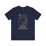 Night Prowler Cat Tee, Cozy TShirt, Gift for Pet Owners, Trending Cute Animal Top, Cute Reptile Tshirt
